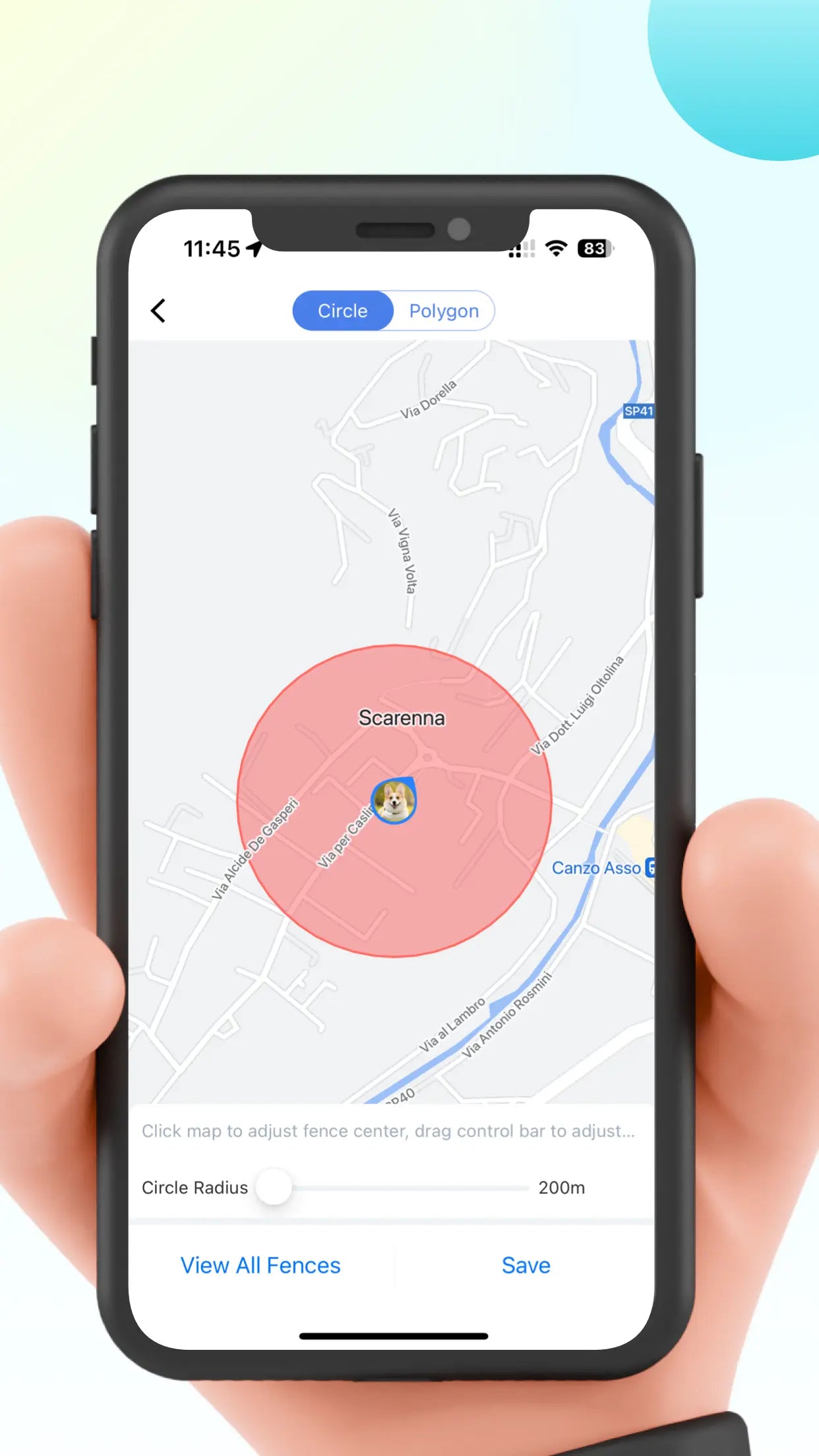 Mobile tracking app visual from approved TrackerOne materials