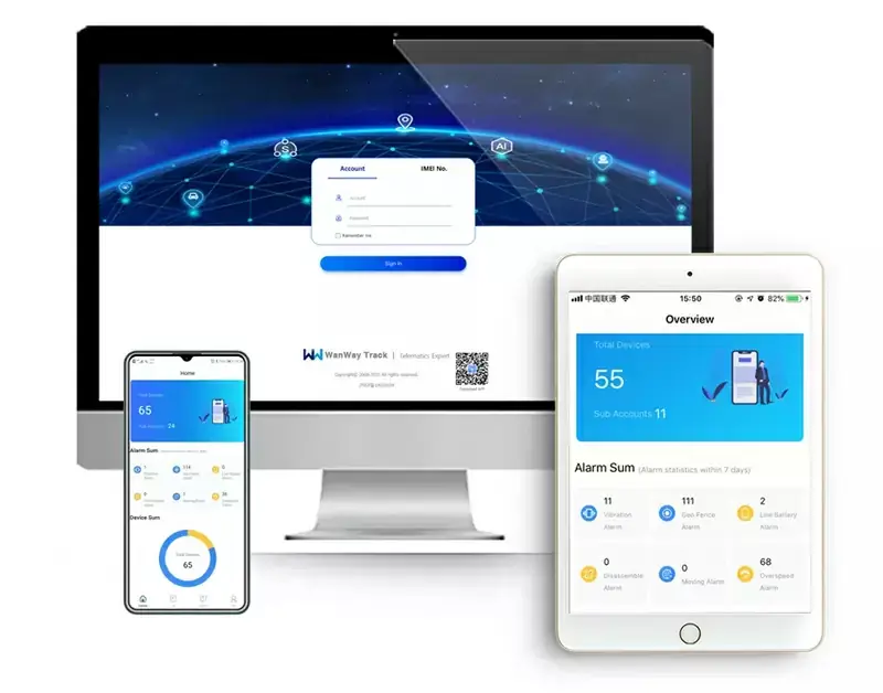 WanWayTech platform service visual for partner telematics programs